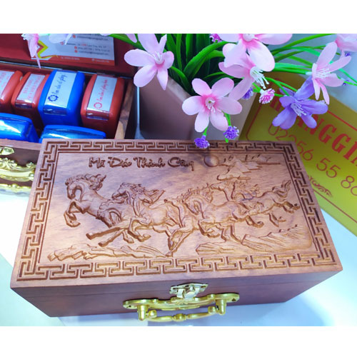 Hộp đựng dấu gỗ