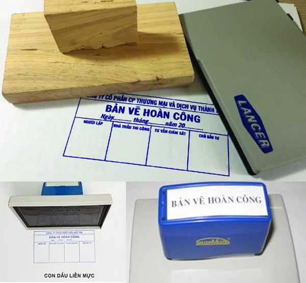 sử dụng con dấu hoàn công liền mực hay chấm mực